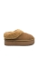 Imagine Ghete damă mini platformă, camel din piele întoarsă INT1260