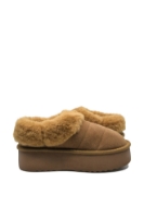 Imagine Ghete damă mini platformă, camel din piele întoarsă INT1260