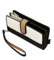 Imagine Portofel mare cu protecție RFID, crem cu detalii cărămizii, colecția Alma, 40709-901