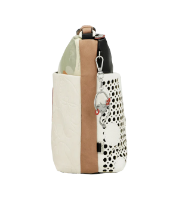 Imagine Geantă crossbody, albă cu buline perforate, colecția Alma, 40723-248