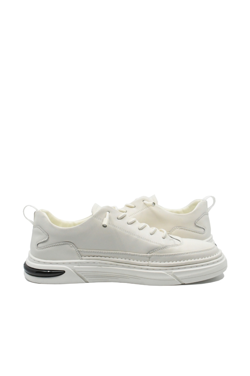 Imagine Pantofi sport albi din piele naturală, cu detaliu metalic FNX7662