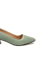 Imagine Pantofi damă cu toc jos stilat, verde deschis, din piele naturală MIR1389