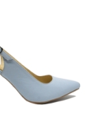 Imagine Pantofi decupați cu toc clepsidră, bleu, din piele naturală MIR824