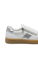 Imagine Pantofi sport damă alb cu argintiu, din piele naturală REMD2C02-80