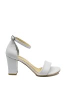 Imagine Sandale elegante cu baretă la gleznă, albe, din piele naturală MIR0139