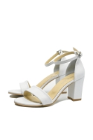 Imagine Sandale elegante cu baretă la gleznă, albe, din piele naturală MIR0139