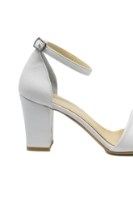 Imagine Sandale elegante cu baretă la gleznă, albe, din piele naturală MIR0139