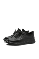 Imagine Pantofi casual bărbați, negri, din piele naturală cu inserție flexibilă FNX218902