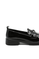 Imagine Pantofi damă moderni stil loafer negri, din lac FNX1227