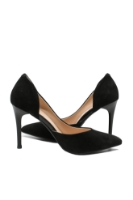 Imagine Pantofi stiletto cu decupaj, negri, din piele întoarsă OTR60017