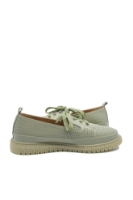 Imagine Pantofi comozi cu perforații și fundiță, verde deschis, din piele naturală OTR60015