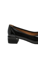 Imagine Pantofi office damă cu toc mic și fundiță, negri din lac OTR140014