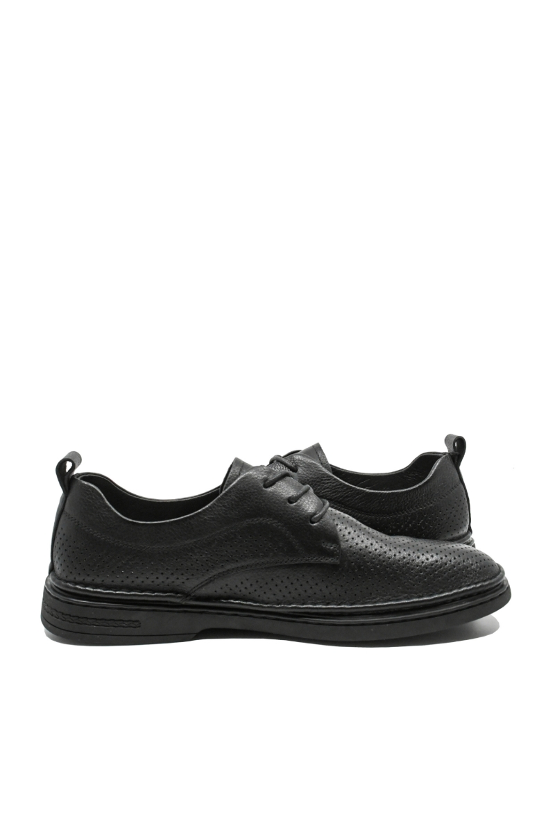 Imagine Pantofi comozi negri din piele naturală cu perforații OTR60003