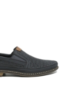 Imagine Pantofi casual bleumarin din piele naturală cu perforații RIK13459-14