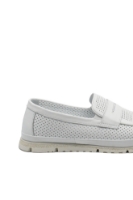 Imagine Loaferi bărbați de vară albi, din piele naturală perforată GOR223