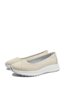 Imagine Pantofi casual damă bej apricot din piele naturală cu model FNX98821