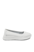 Imagine Pantofi casual damă albi din piele naturală cu model FNX98821