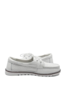 Imagine Mocasini damă albi din piele naturală cu perforații FNX98104