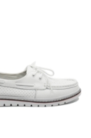 Imagine Mocasini damă albi din piele naturală cu perforații FNX98104