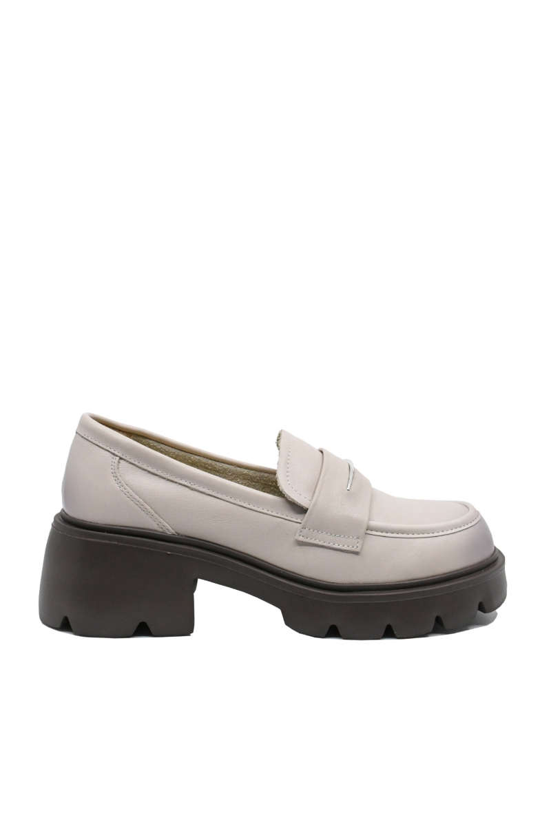 Imagine Loaferi moderni cream din piele naturală FNX66319