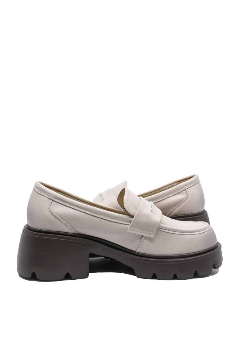 Imagine Loaferi moderni cream din piele naturală FNX66319