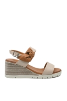 Imagine Sandale wedge bej cocos din piele naturală MIR979