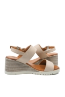 Imagine Sandale wedge bej cocos din piele naturală MIR979