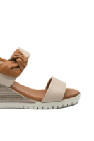 Imagine Sandale wedge bej cocos din piele naturală MIR979