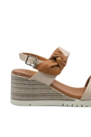 Imagine Sandale wedge bej cocos din piele naturală MIR979