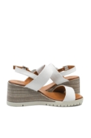 Imagine Sandale wedge alb cocos din piele naturală MIR979