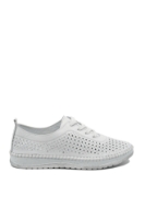Imagine Pantofi casual damă albi din piele naturală cu perforații GORD74-405