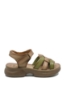 Imagine Sandale damă, maroniu cu verde, din piele naturală FNX2776737