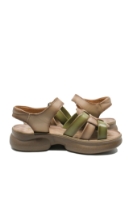 Imagine Sandale damă, maroniu cu verde, din piele naturală FNX2776737