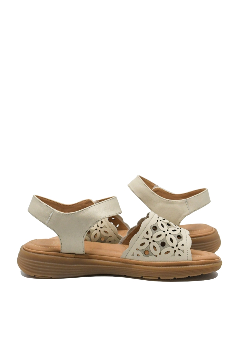 Imagine Sandale damă utracomode crem, din piele naturală FNX33177