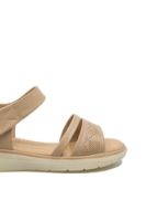 Imagine Sandale damă utracomode bej apricot, din piele naturală FNX33192