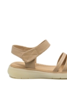 Imagine Sandale damă utracomode bej apricot, din piele naturală FNX33192