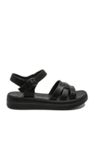 Imagine Sandale damă comode, negre din piele naturală FNX246615