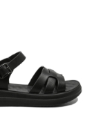 Imagine Sandale damă comode, negre din piele naturală FNX246615