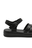 Imagine Sandale damă comode, negre din piele naturală FNX246615