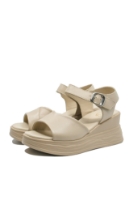 Imagine Sandale comode wedge cream din piele naturală FNX8701-1