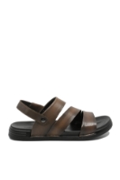 Imagine Sandale bărbați cu capse și barete, maro cafea din piele naturală FNX2904-3
