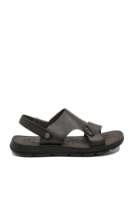 Imagine Sandale comode bărbați cu capse și barete, maro din piele naturală FNX5735