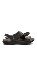 Imagine Sandale comode bărbați cu capse și barete, maro din piele naturală FNX5735