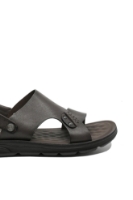 Imagine Sandale comode bărbați cu capse și barete, maro din piele naturală FNX5735