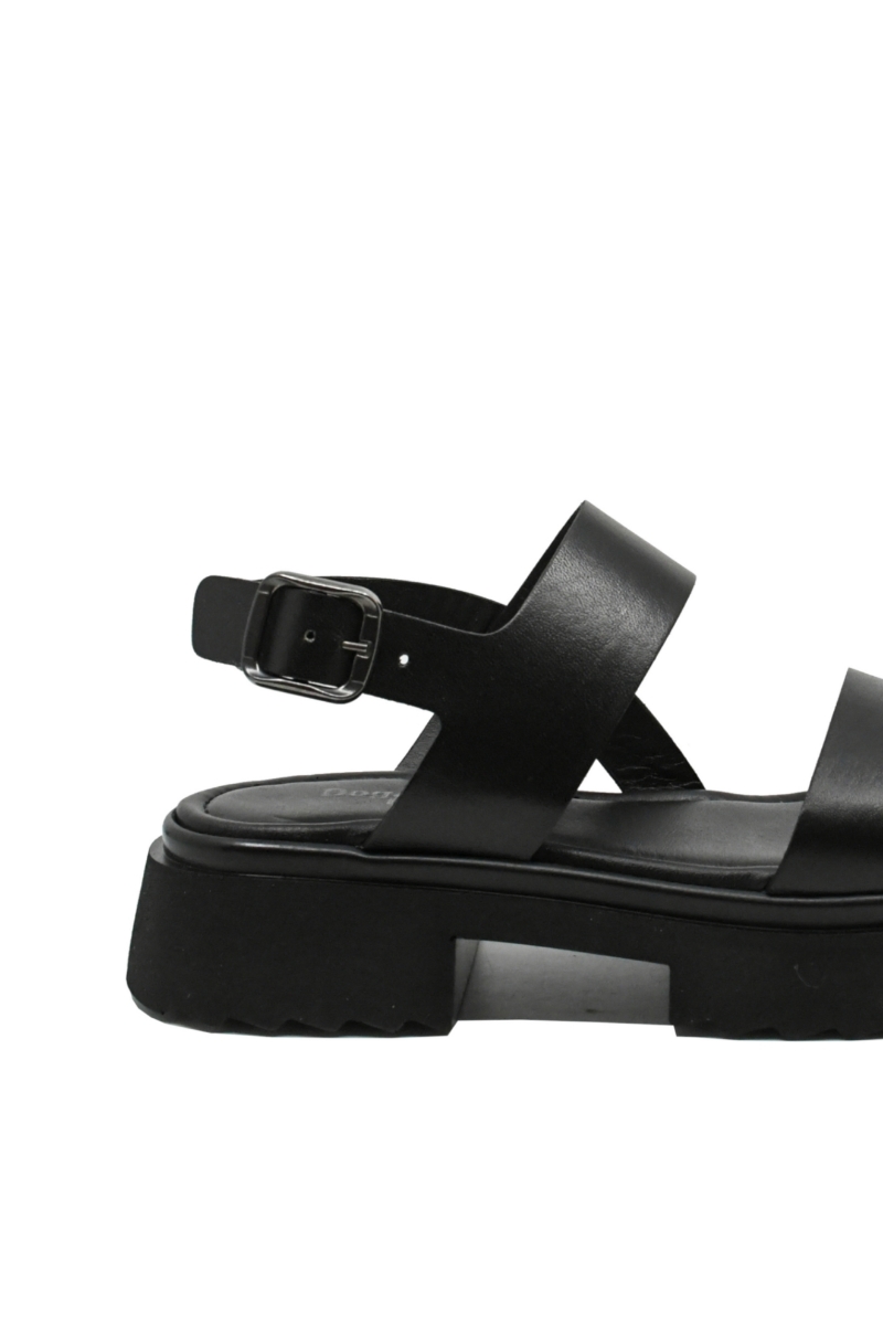 Imagine Sandale damă cu platformă, negre din piele naturală MIR303