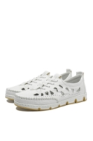 Imagine Mocasini decupați damă albi din piele naturală RIK49956-80