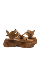 Imagine Sandale damă cu platformă și barete încrucișate, maro, din piele naturală MIR224