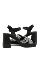 Imagine Sandale cu platformă negre, din piele naturală cu model șarpe MIR9587