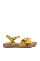 Imagine Sandale plate cu fundă, galben deschis, din piele naturală MIR414