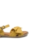 Imagine Sandale plate cu fundă, galben deschis, din piele naturală MIR414